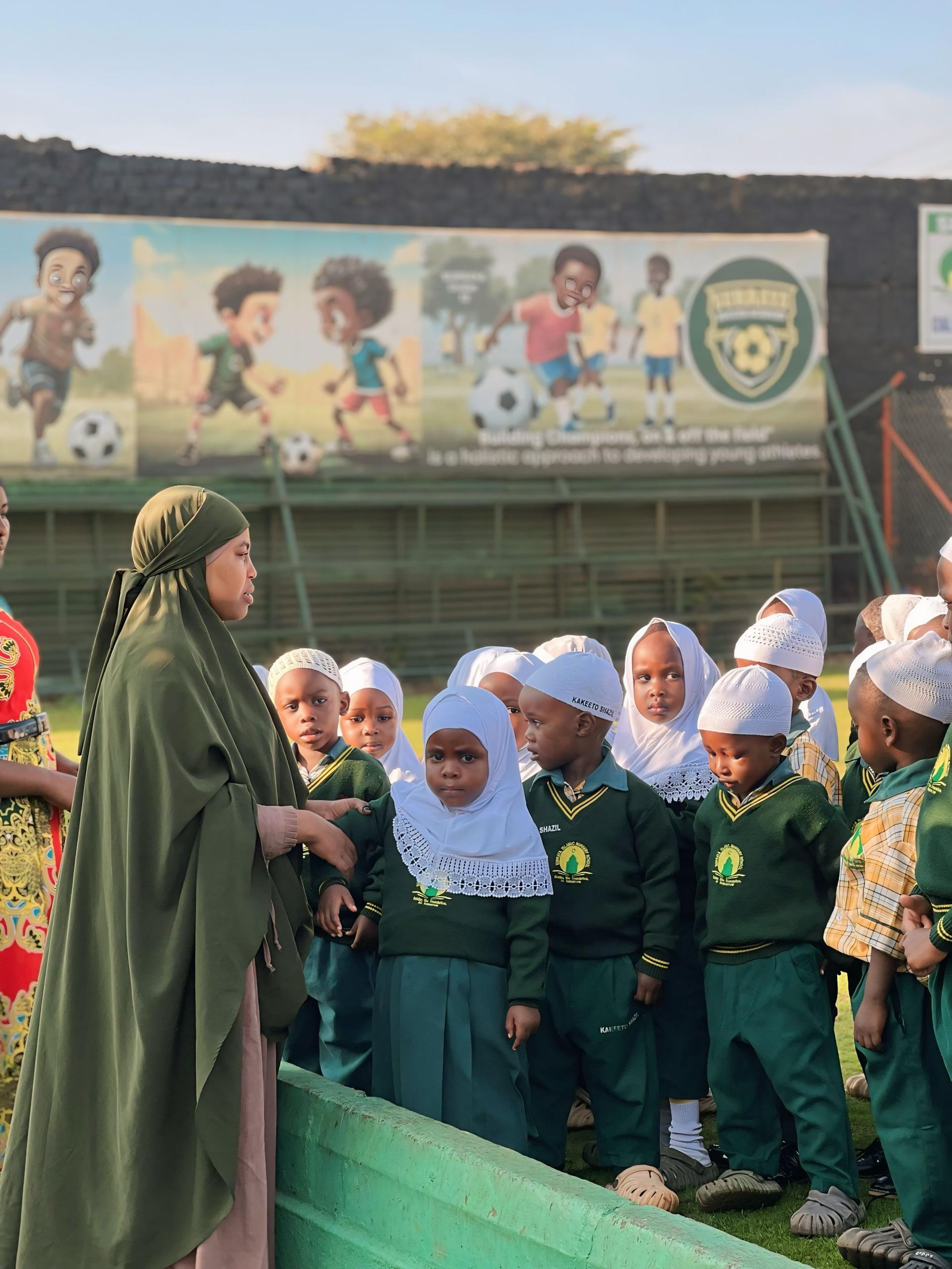 Children learning during morning assembly